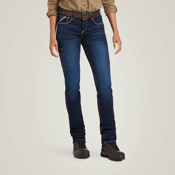 Ariat Plus Size Dark Blue Straight Leg Jeans - Picture 1 of 6